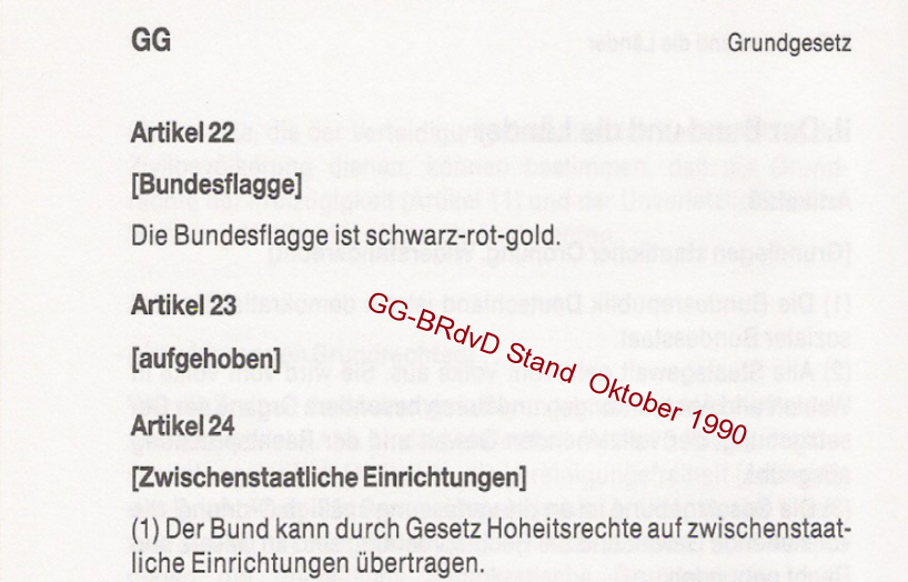 Art. 23 GG - ohne Geltungsbereich Art. 23 GG - ohne Geltungsbereich